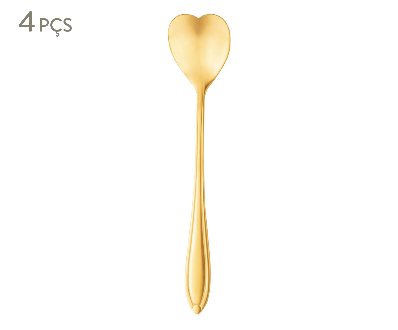 Jogo de Colheres para Ch&aacute; em Inox Heart Dourado - image 0