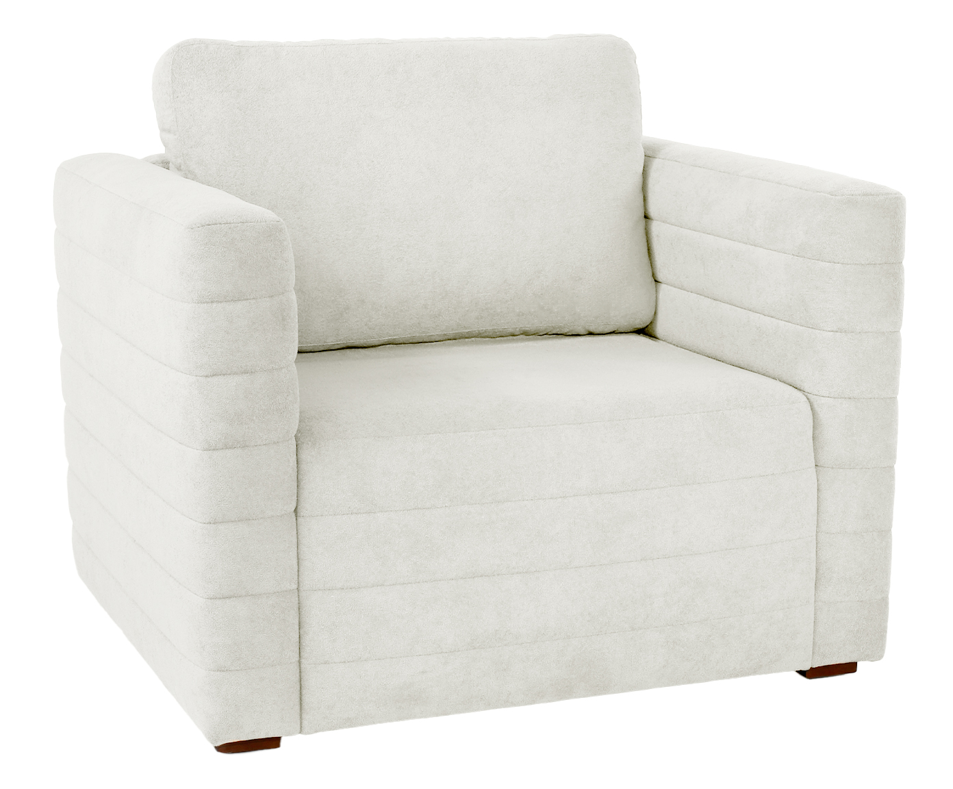 Poltrona Gom em Boucle aveludado - Branco - image 0