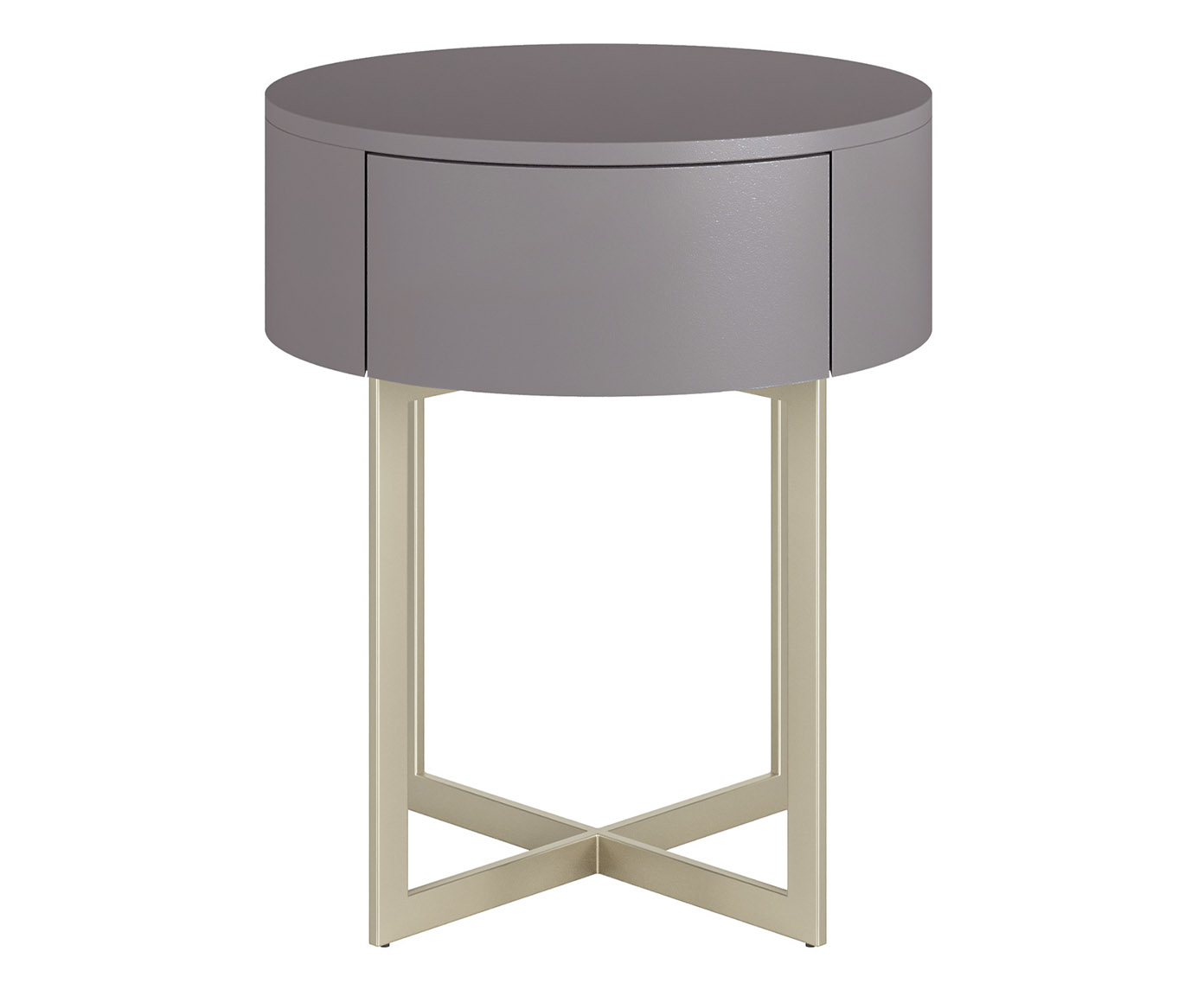 Mesa de Cabeceira Redonda Pecci Cinza e Champanhe - image 0