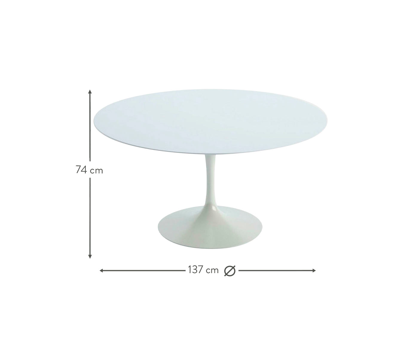 Mesa Saarinen Redonda Quartzo com Base Branca image number 2