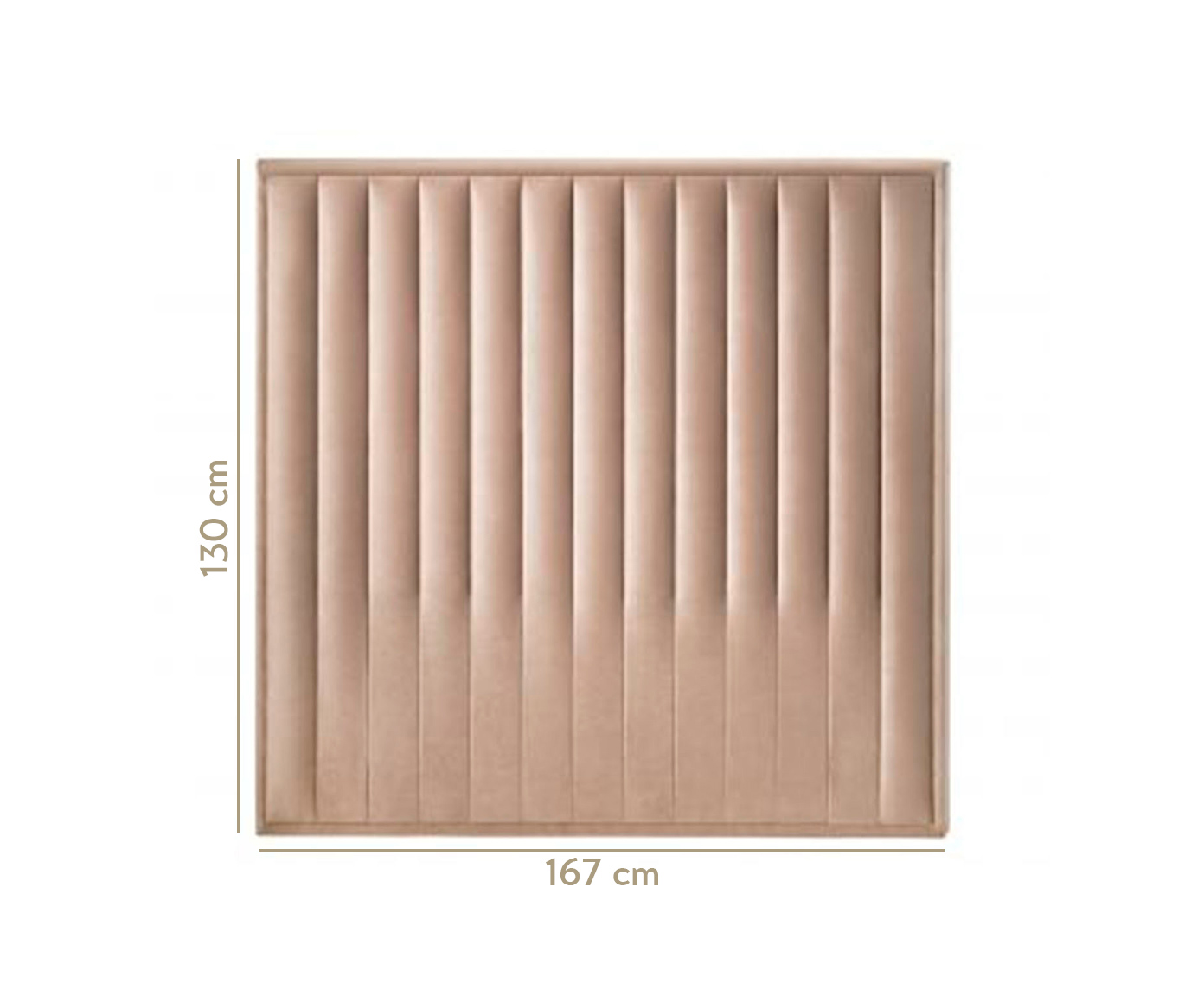 Cabeceira Painel em Veludo Vicenza - Bege Escuro image number 2