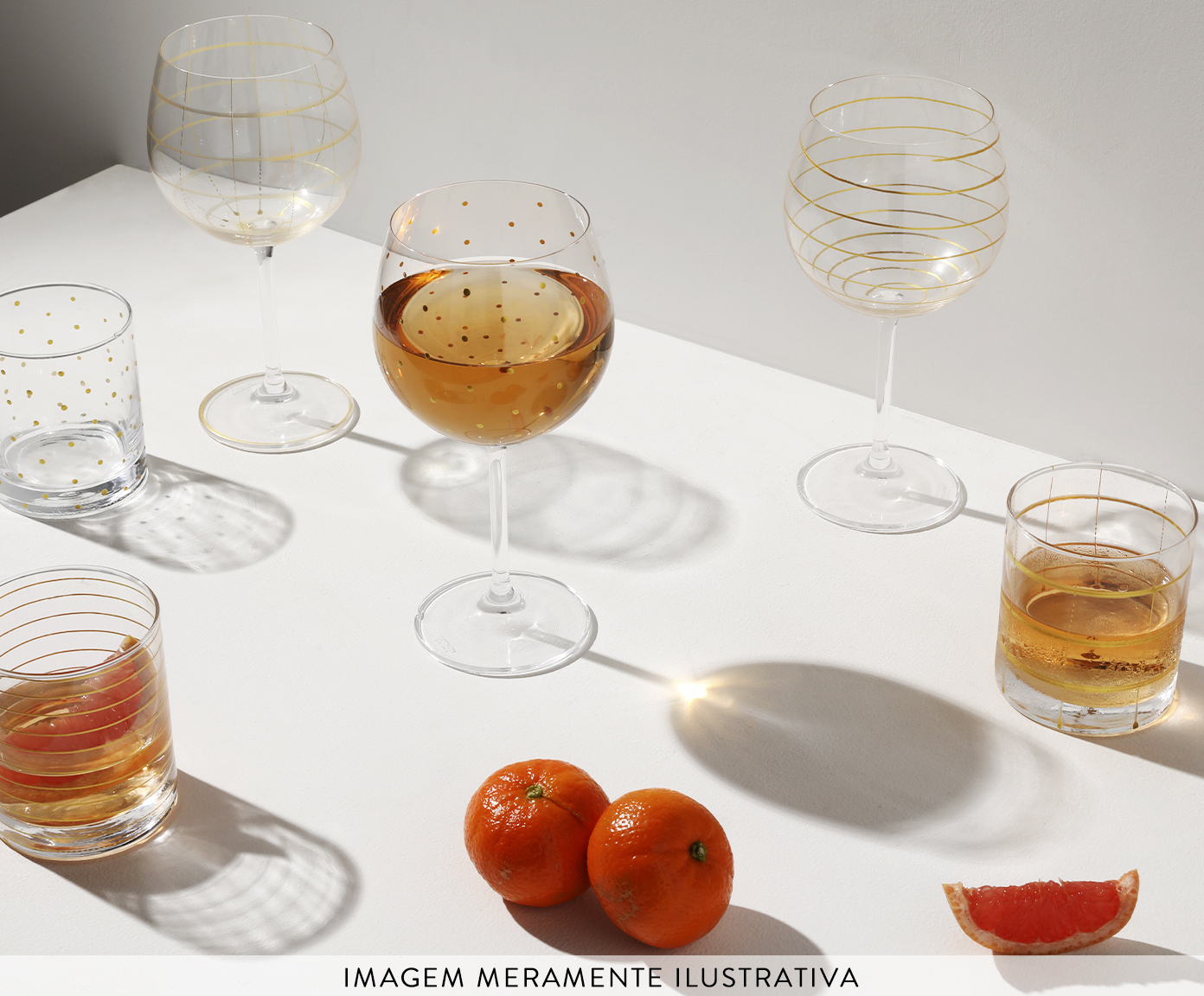 Ta&ccedil;a de Gin em Cristal Espiral Dourado - image 1