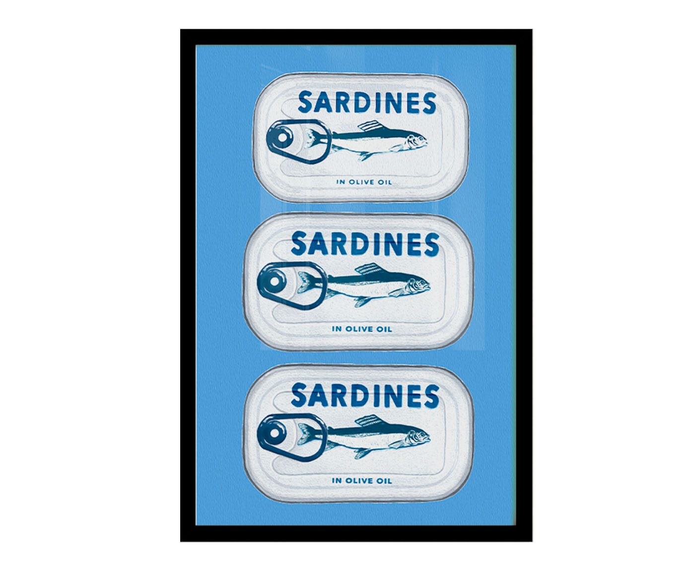 Quadro Sardinha com Moldura Preta - image 0