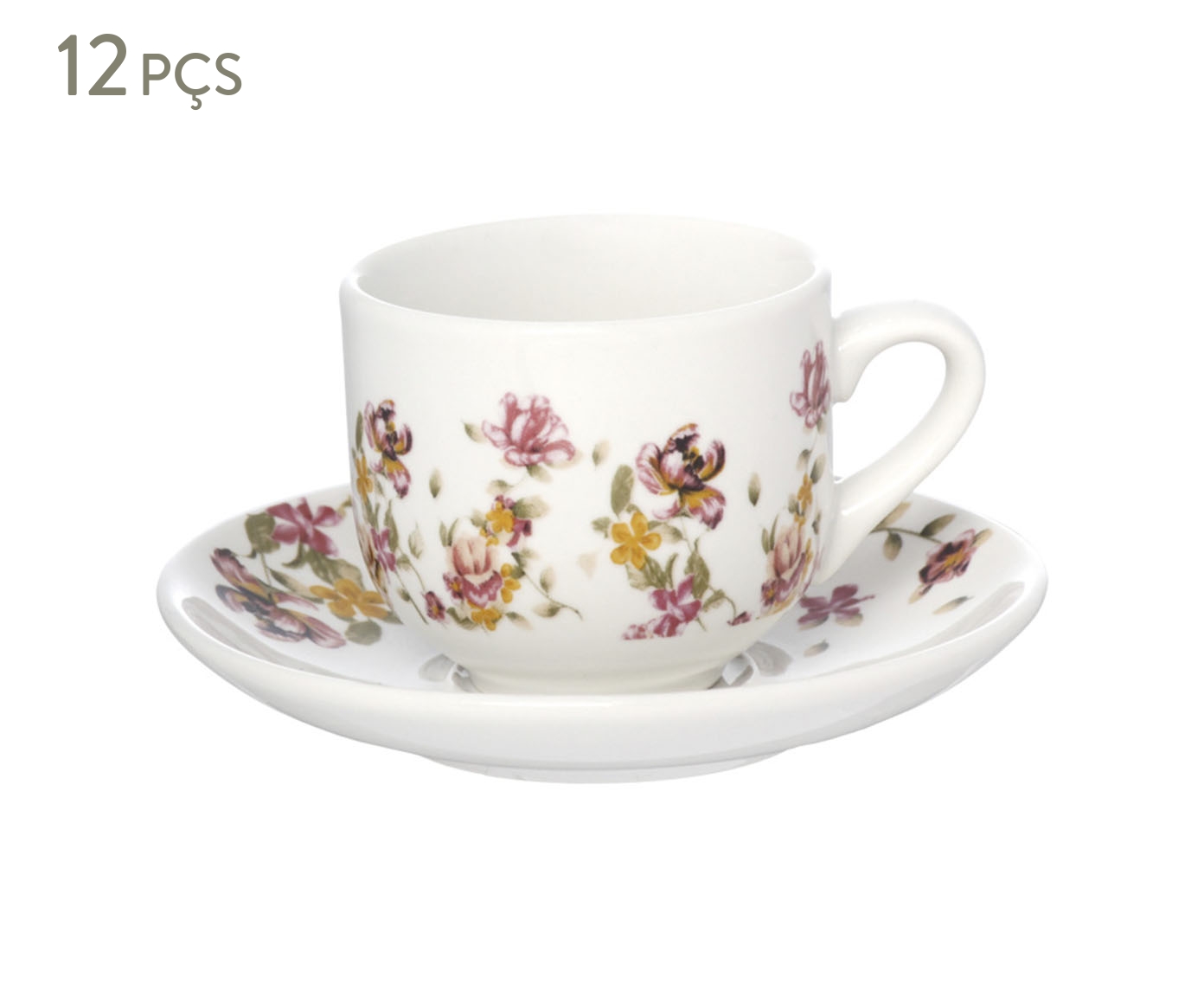 Jogo de X&iacute;cara para Caf&eacute; Le Jardi em Porcelana Branca - image 0