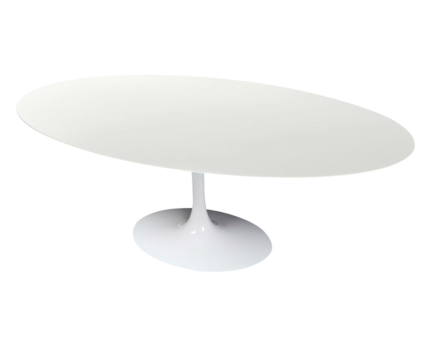 Mesa Saarinen Oval Quartzo com Base Branca - image 1