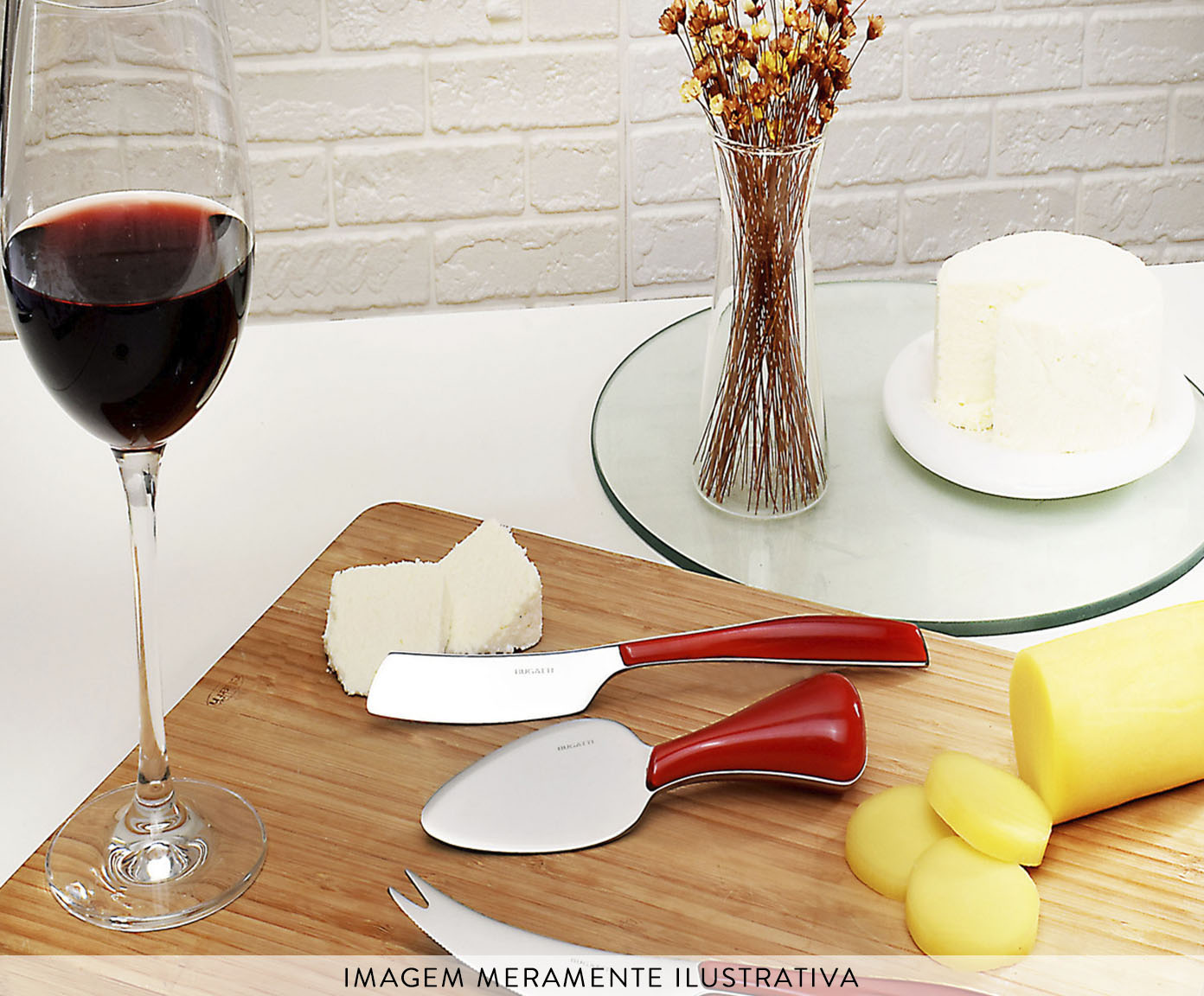 Jogo para Queijo Glamour Vermelho image number 4