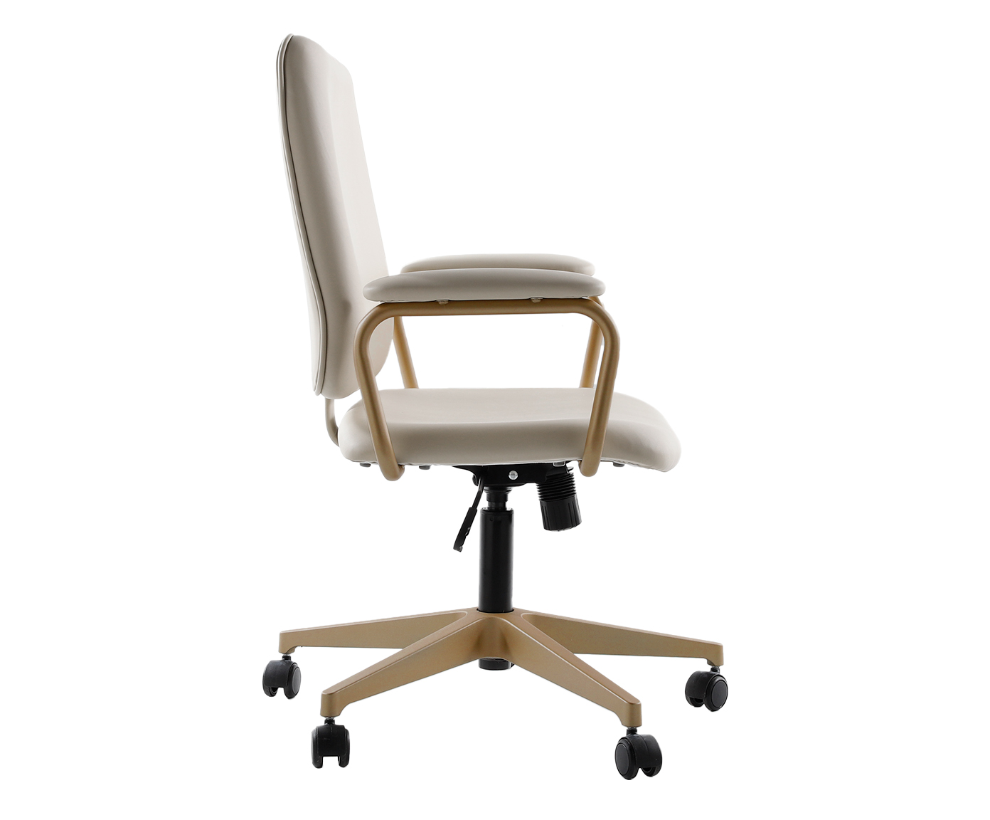 Cadeira Office Chicago Bege com P&eacute;s Ouro Claro image number 4