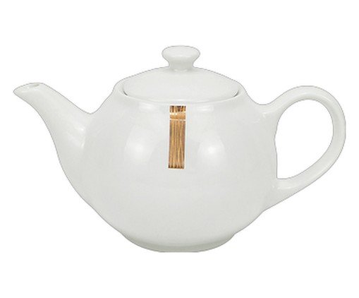 Bule em Porcelana Lumie Branco e Dourado - image 0