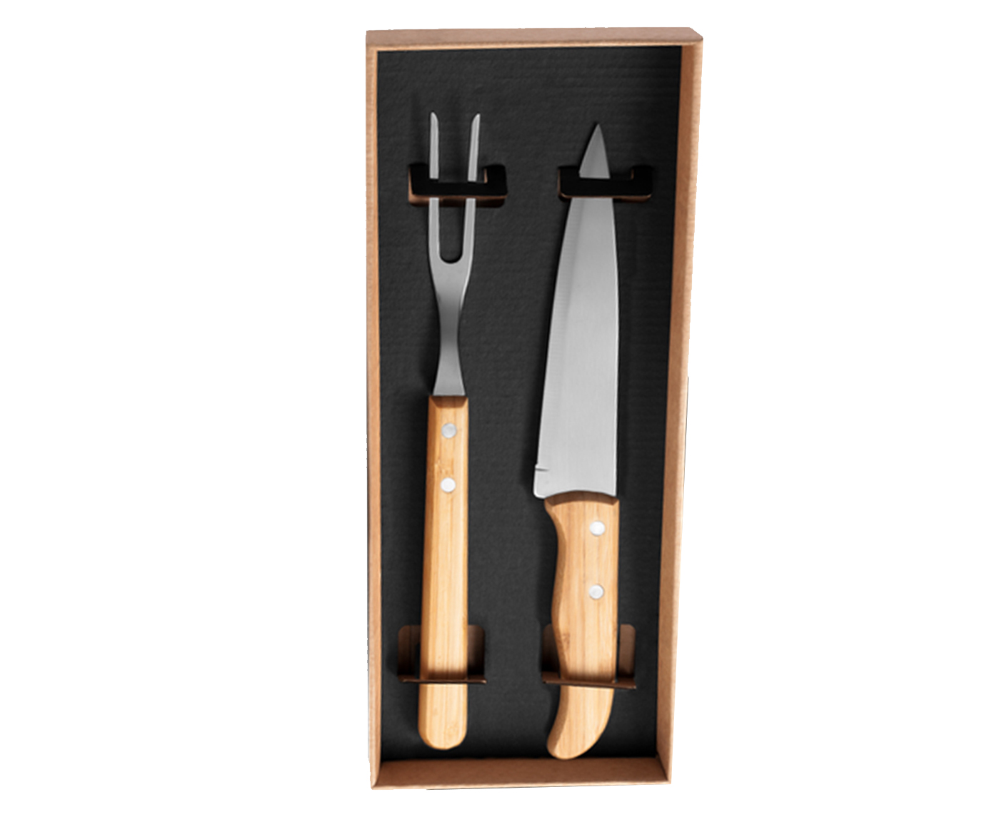 Jogo de Garfo E Faca em Inox E Bambu Liz - image 0