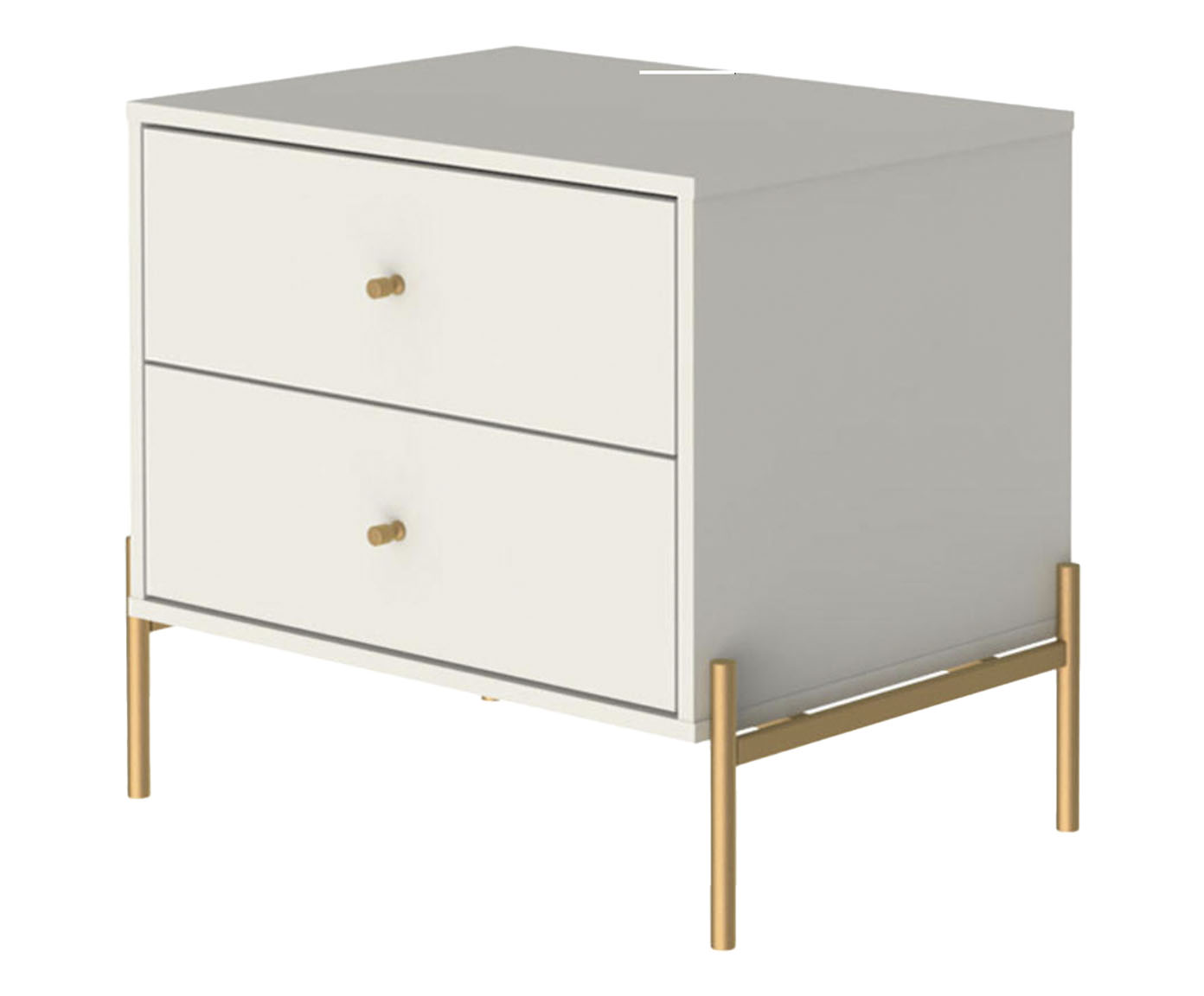 Mesa de Cabeceira Off White Jasper - Fosco e Dourado - image 0