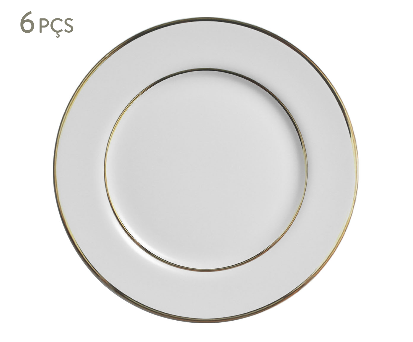 Jogo de Pratos Sobremesas P&eacute;rola Premium Branco - image 0