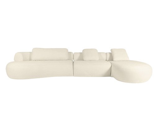 Sof&aacute; Laguna by Elle - Chaise Direita Boucle Off White VIII image number 0