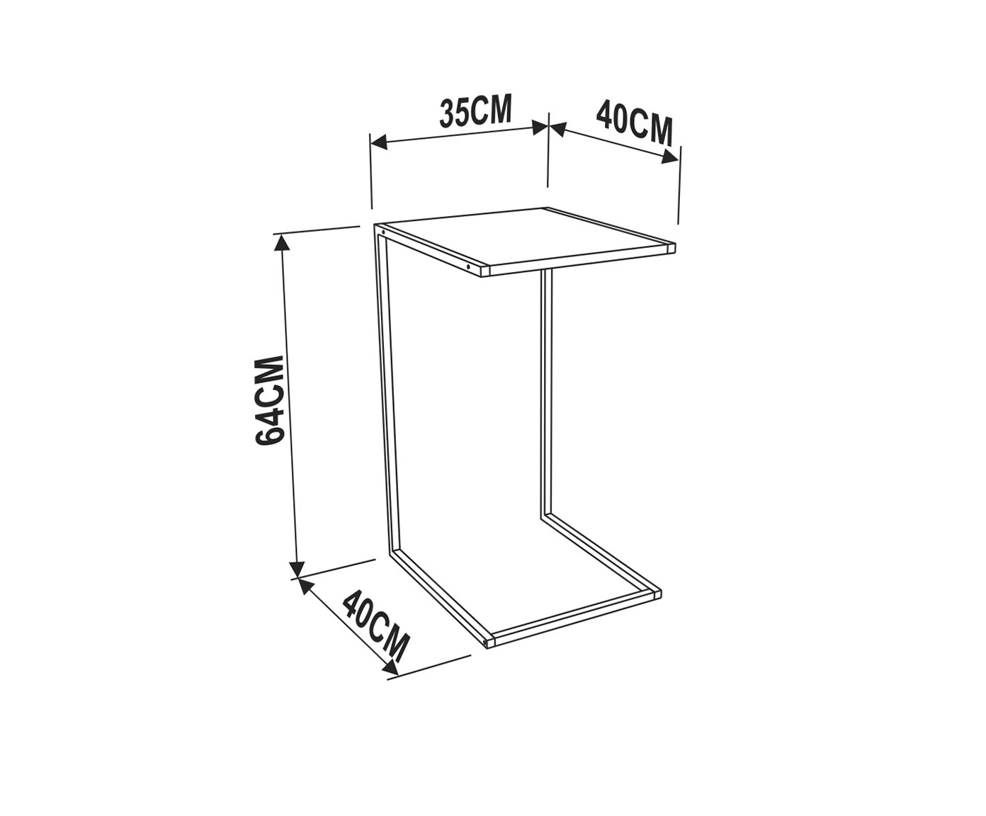 Mesa de Apoio para Sof&aacute; Preto Industrial - image 1