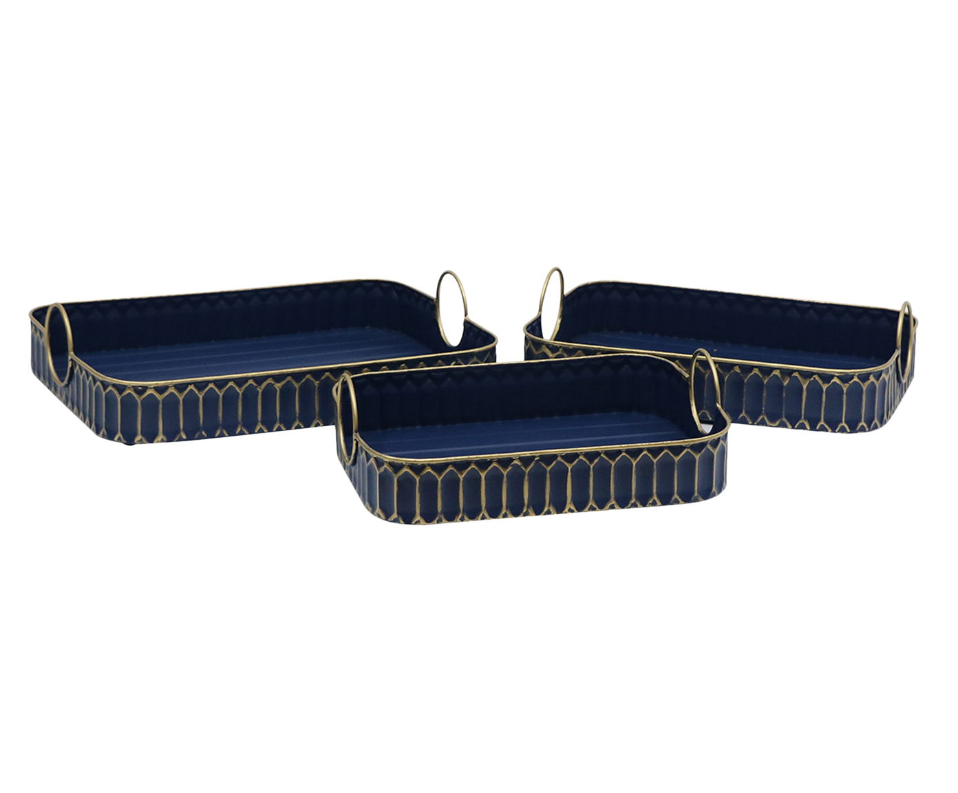 Jogo de Bandejas s Tommy em Metal - Azul - image 0