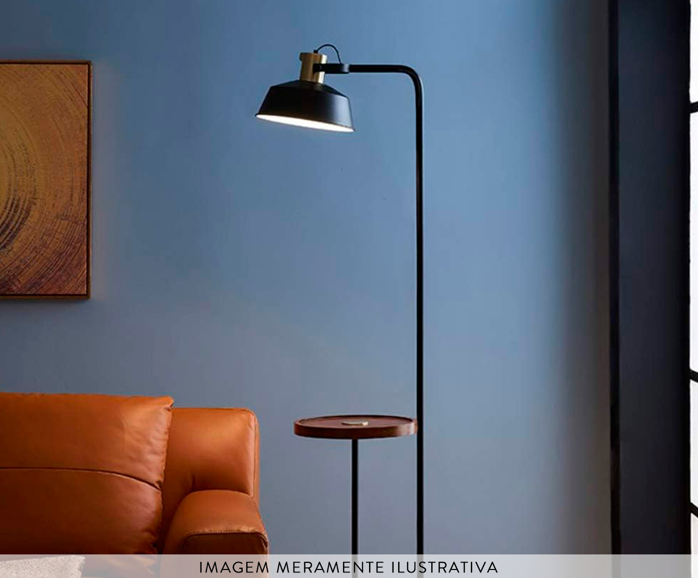 Lumin&aacute;ria de Piso em Alum&iacute;nio com Mesa de Madeira Milano Preta image number 3