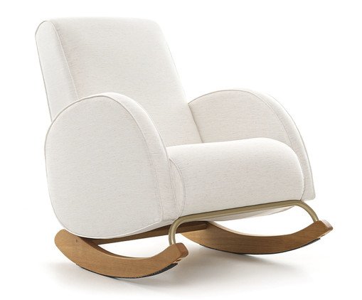 Poltrona de Balan&ccedil;o La Vie em Linho Cru Dourado E image number 1