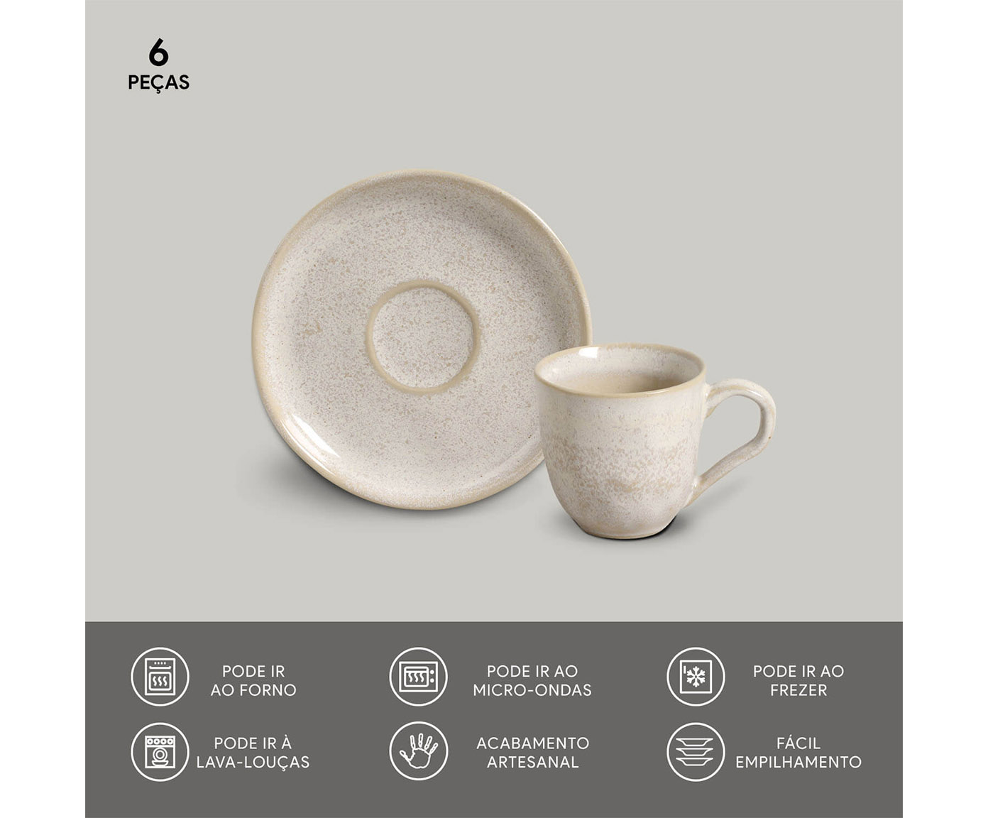 Jogo de X&iacute;caras para Caf&eacute; Bio Latte Cru image number 4