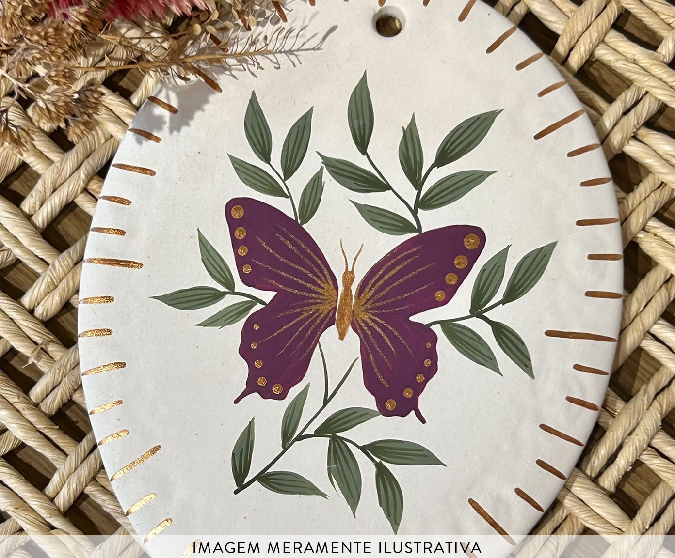 Plaquinha de Parede Borboleta Magenta - image 1