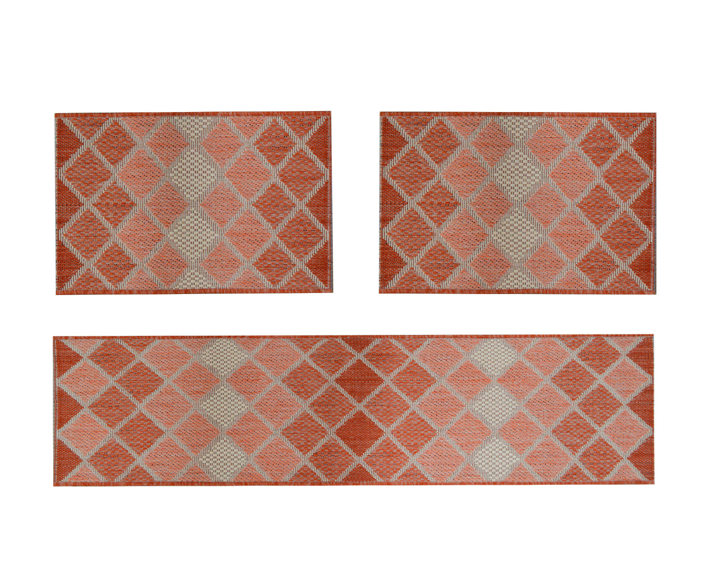 Jogo de Tapetes para Cozinha Look Jacquard Vesuvio Terracota - image 0
