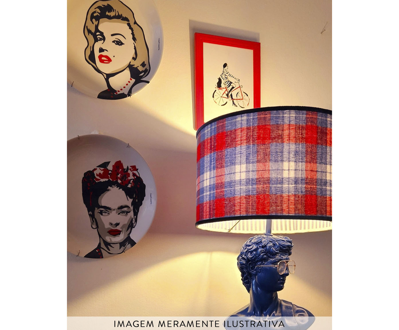 Prato de Porcelana Marilyn Red&Blue Classic image number 3