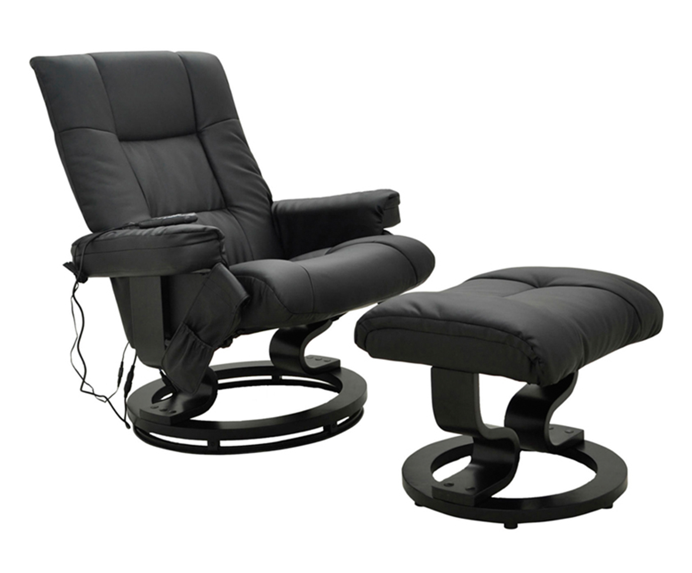 Poltrona de Massagem com Pufe Minsa Preta Bivolt - image 1