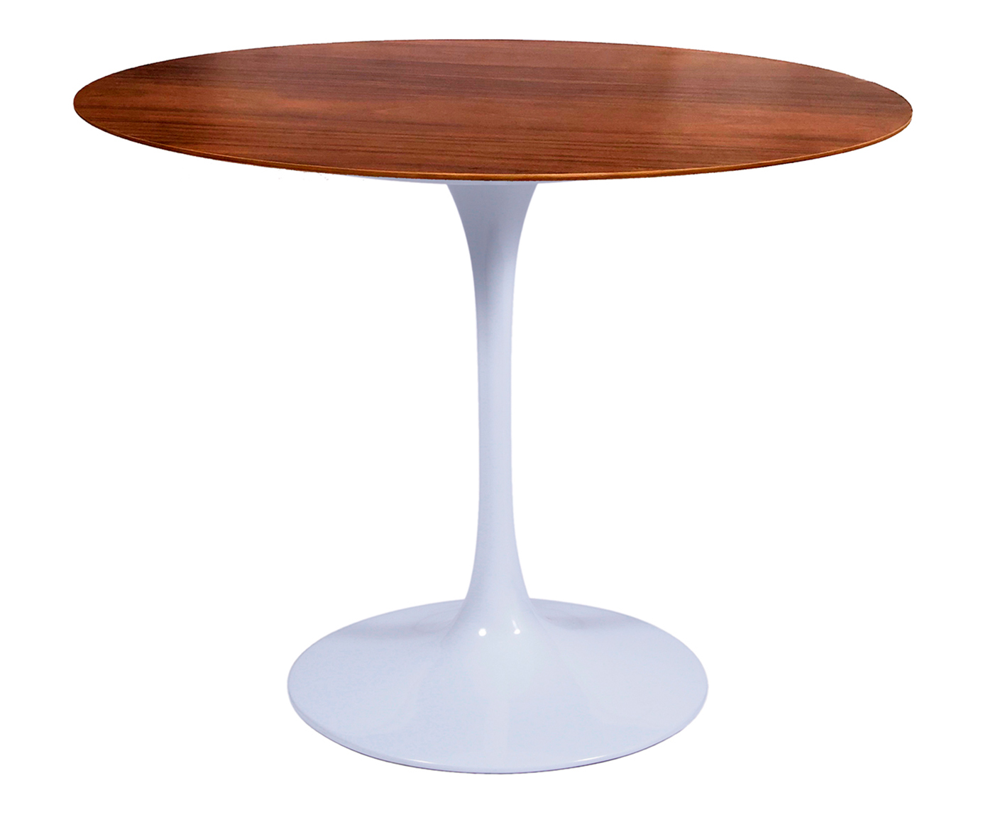 Mesa Saarinen Redonda Imbuia Base Branca - image 1