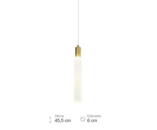 Pendente Marco Transparente e Dourado image number 5