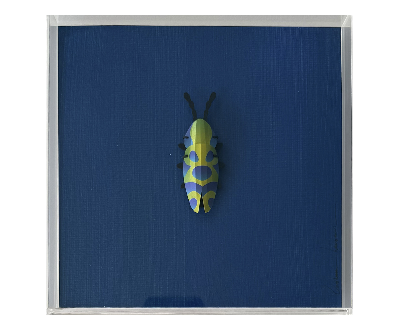 Quadro Besouro Azul Marinho 3D - 20x20 cm - image 0