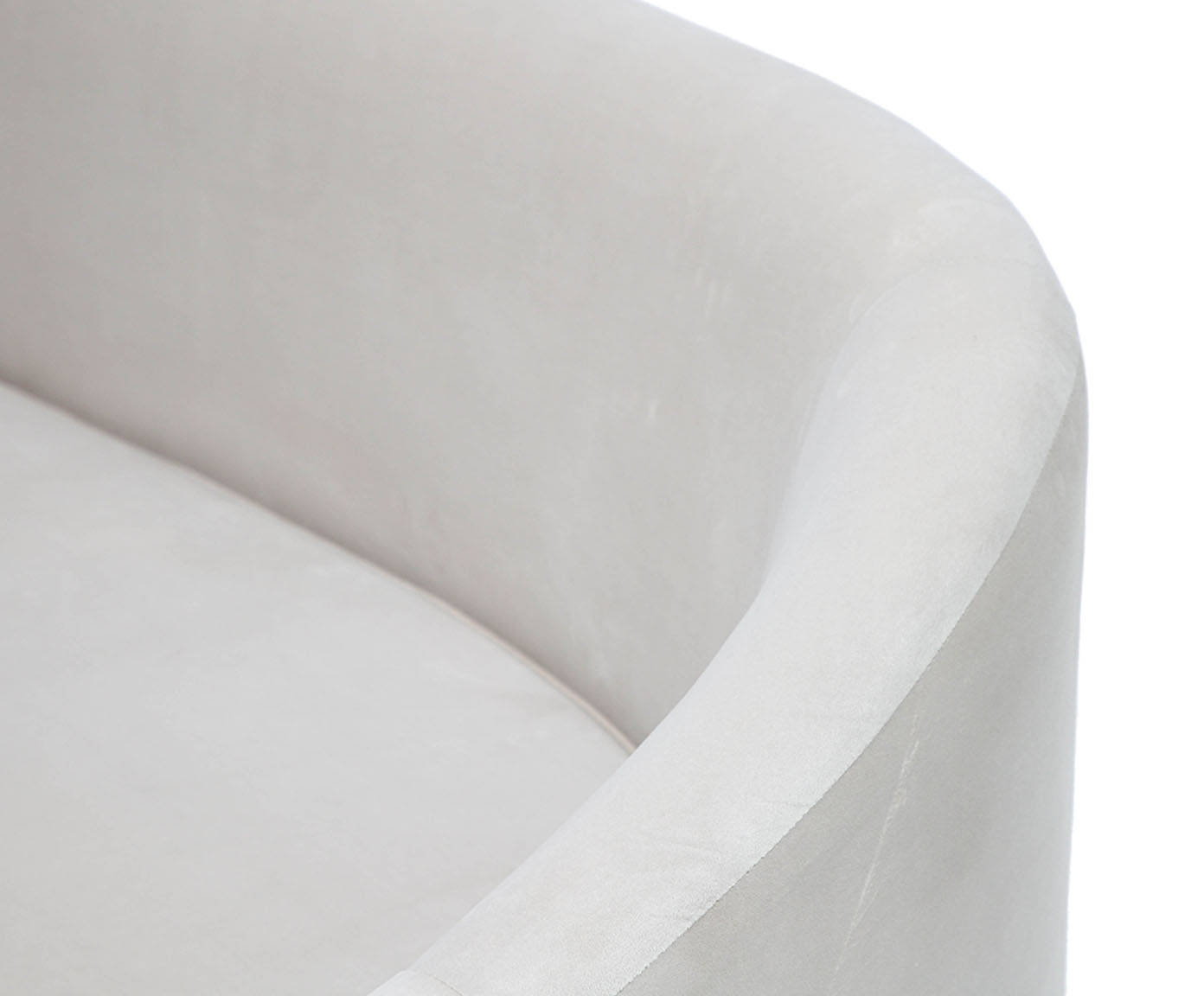 Sof&aacute; em Veludo Jayne com P&eacute;s Dourados - Off White image number 7