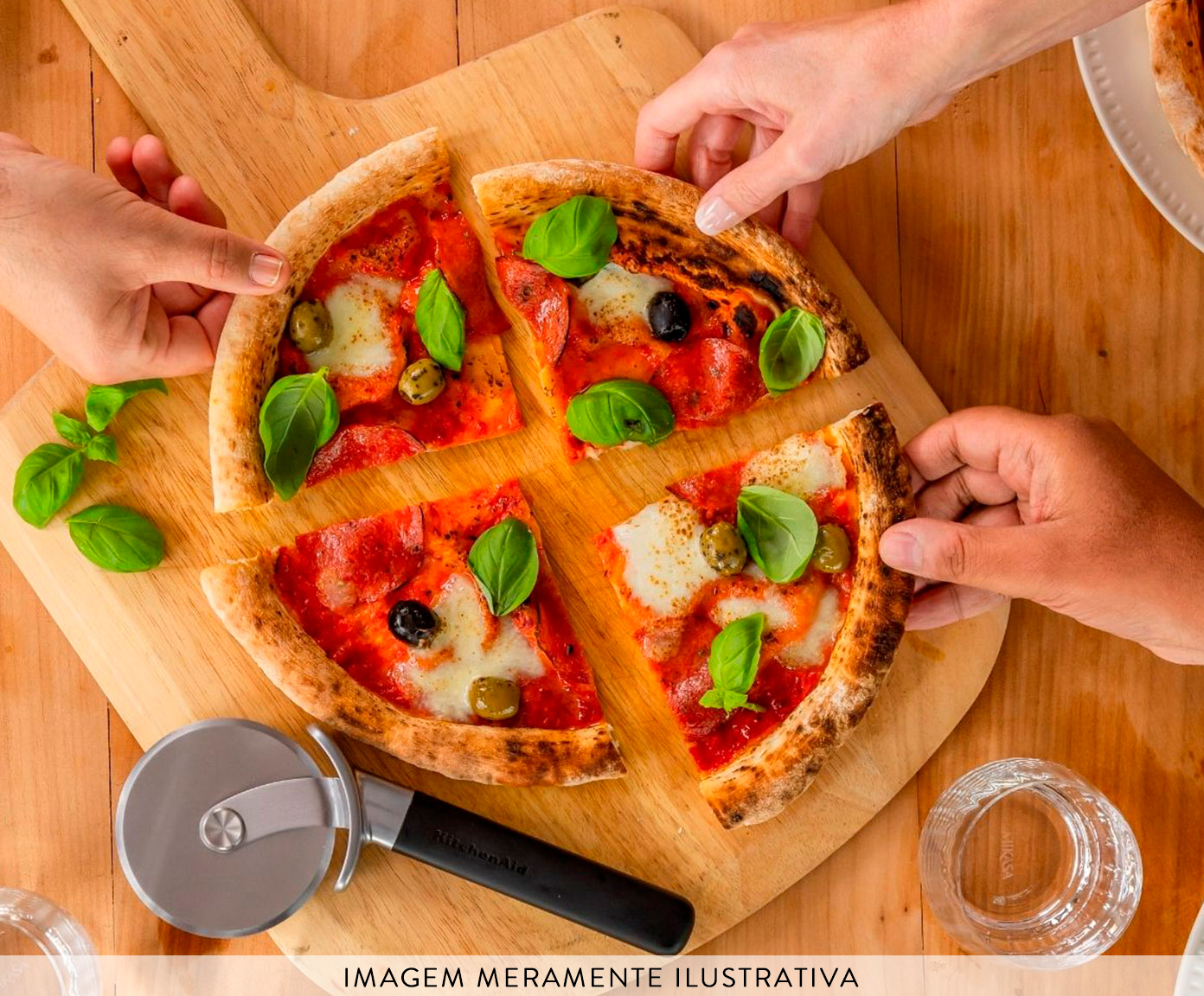 Cortador de Pizza Profissional em Inox Kitchenaid Preto image number 2