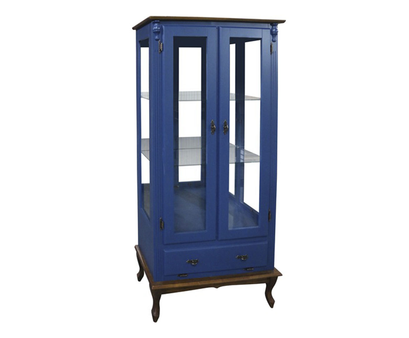 Vitrine Luiz Xv Tomaselli Azul Bic e Imbuia Glaser - image 0