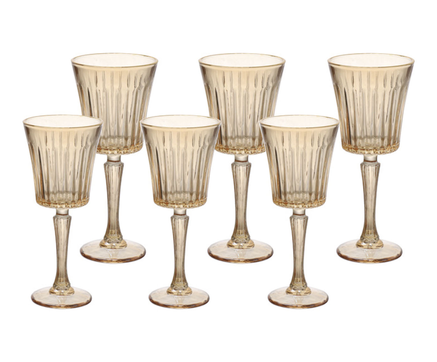 Jogo de Ta&ccedil;as para Vinho Egeu Ambar Filetada - image 1