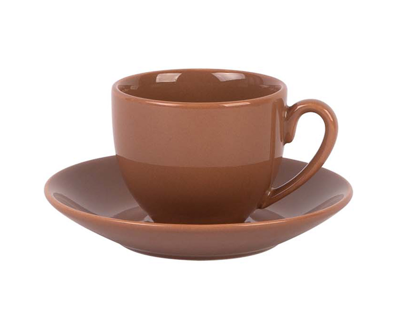 Xicara e Pires Para Caf&eacute; Mix And Match em Porcelana Caramelo R&uacute;stico - image 0