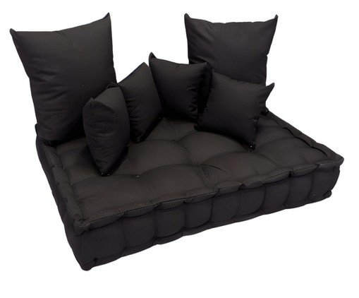 Futon Turco com Almofadas preto - image 1