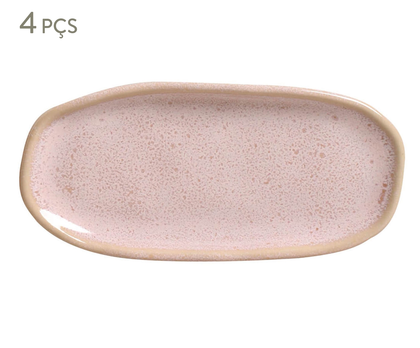 Jogo de Travessas Oval Rasa Mini Org&acirc;nico Litchi Rosa - image 0