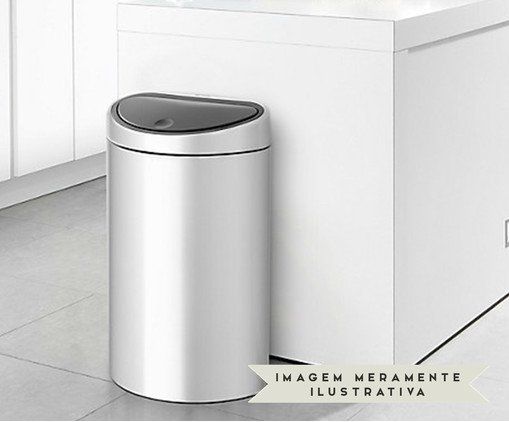 Lixeira em Inox Touch Bin Cromada image number 4