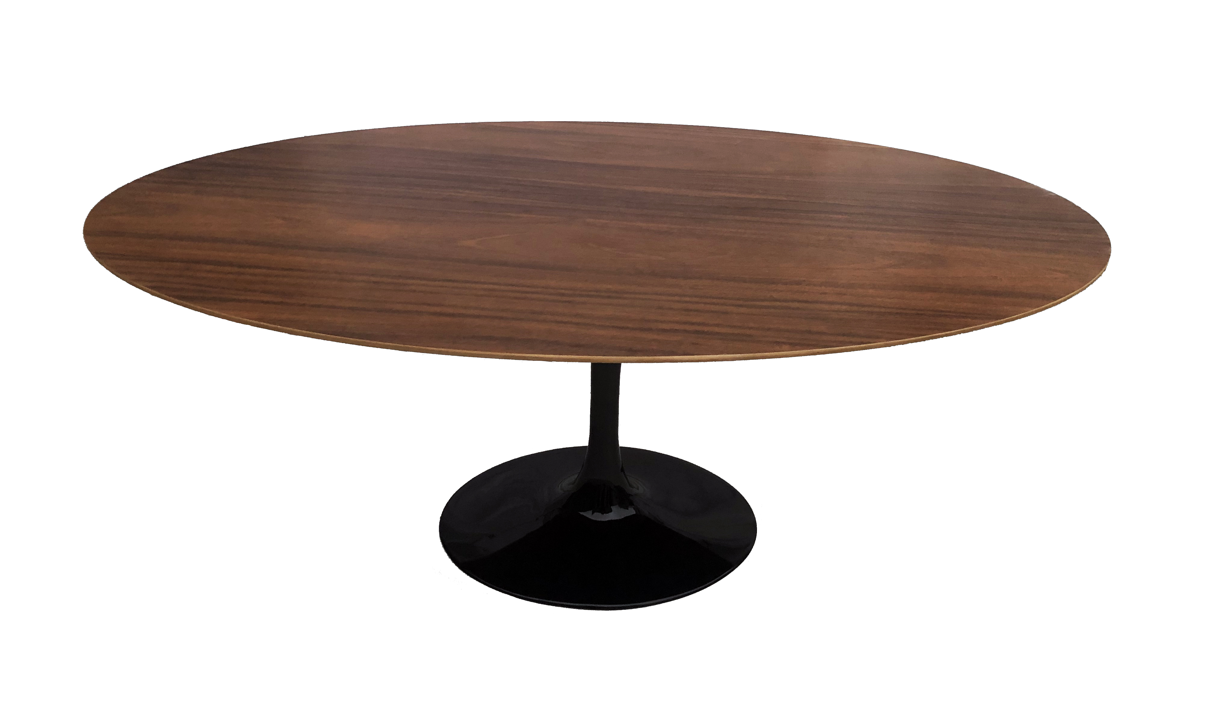 Mesa Saarinen Oval Imbuia Base Preta - image 0