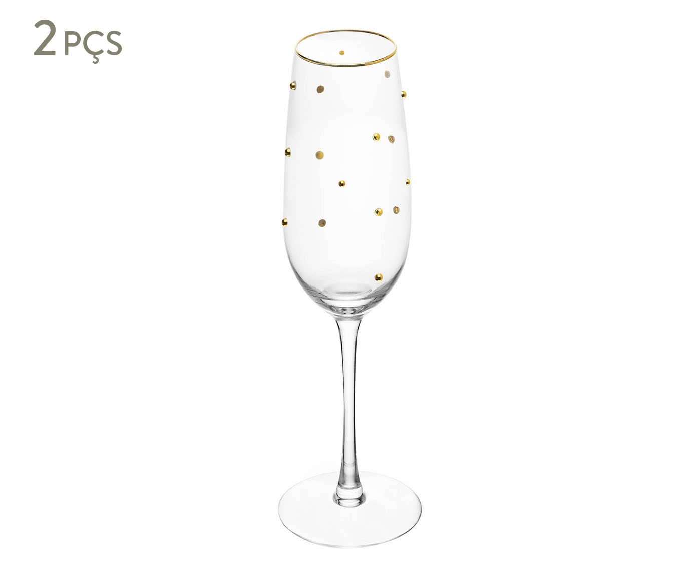 Jogo de Ta&ccedil;as para Champanhe com Fio Dourado Balls - image 0