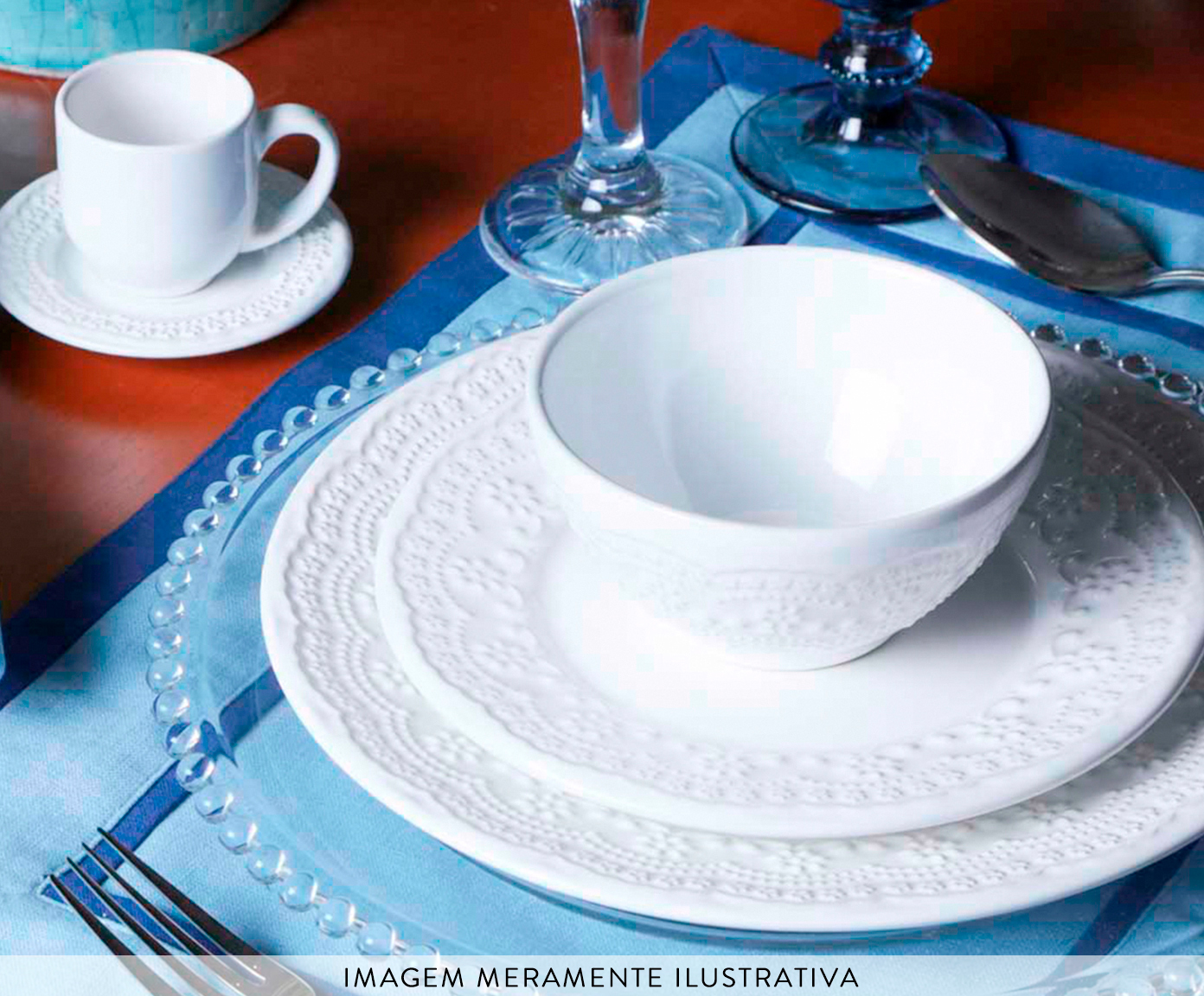 Jogo de Jantar Madeleine Branco I image number 5