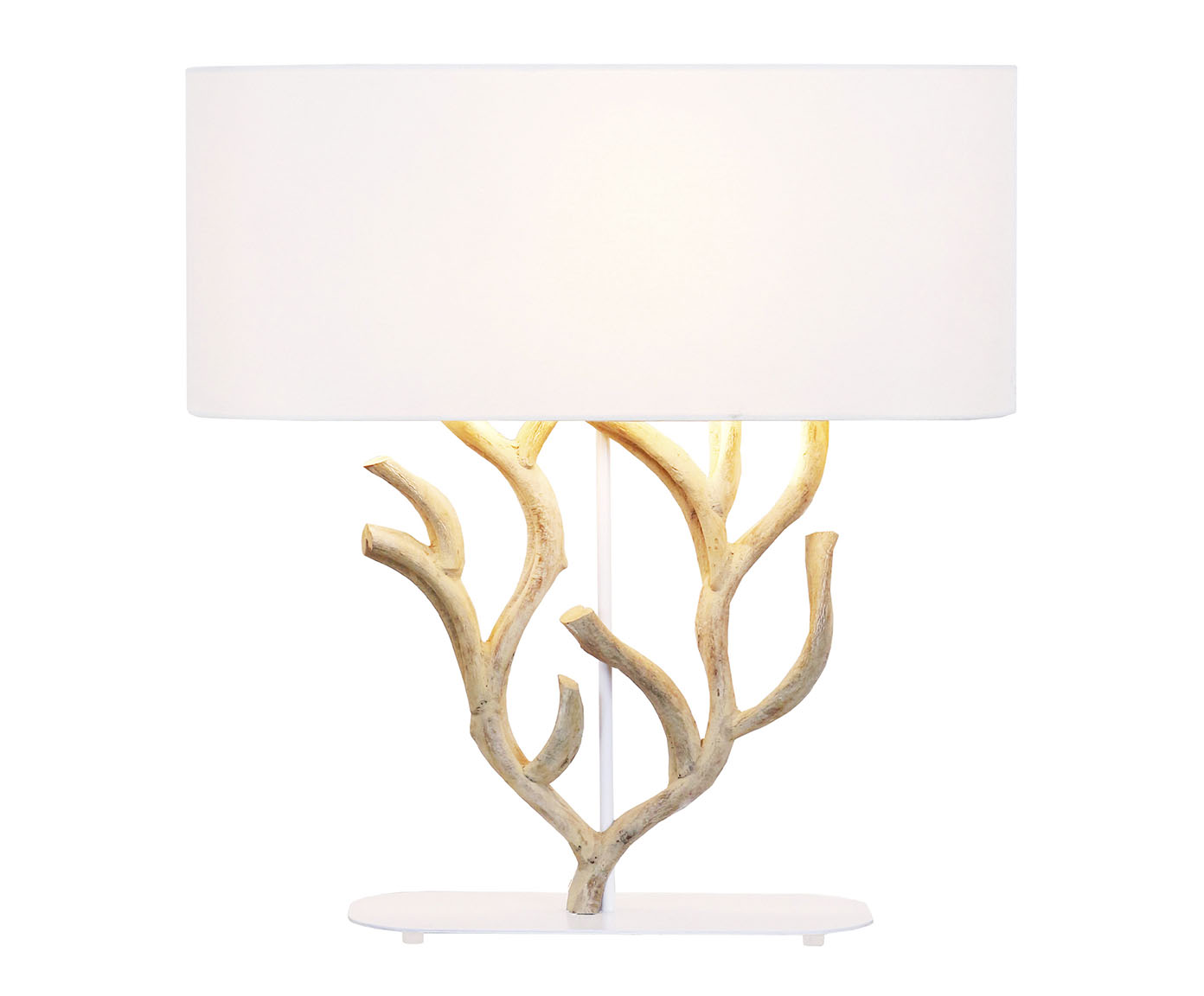 Lumin&aacute;ria de Mesa Coral de Fogo Oval Bivolt - image 0
