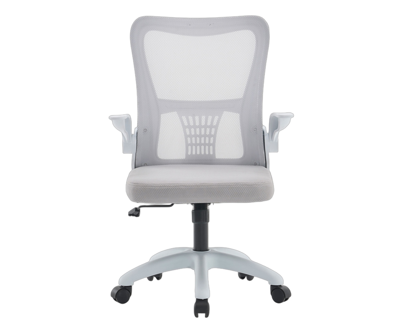 Office Baltimore Tela Mesh Cinza Base Branca - image 0