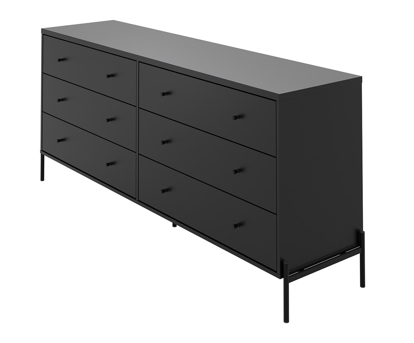 Comoda Jasper 6 Gavetas Preto Fosco - image 1