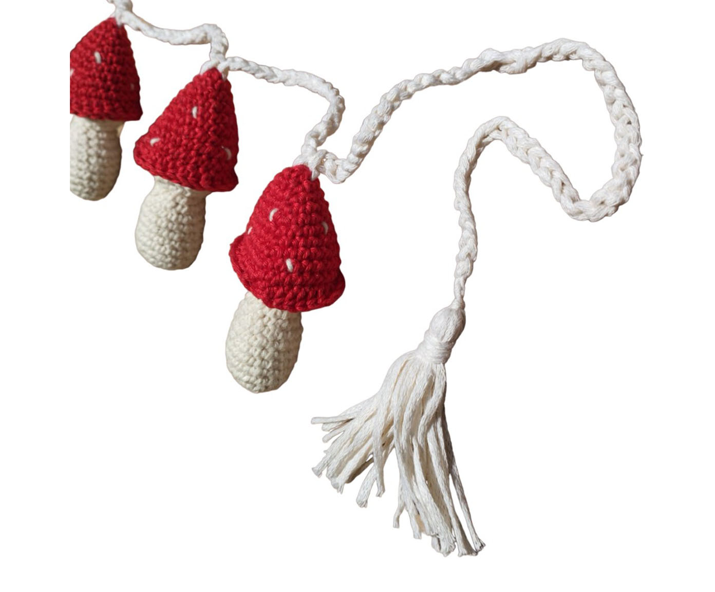 Varal em Croch&ecirc; Cogumelo Vermelho e Branco - image 0