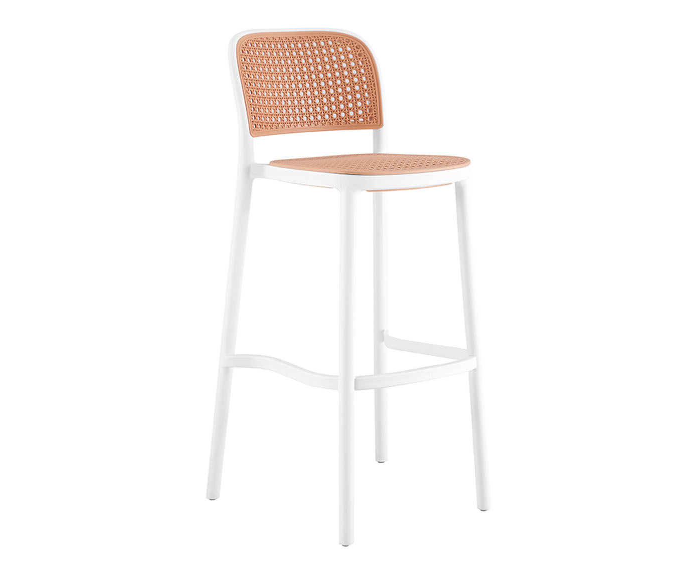 Banqueta Lia com Encosto Branca - image 0