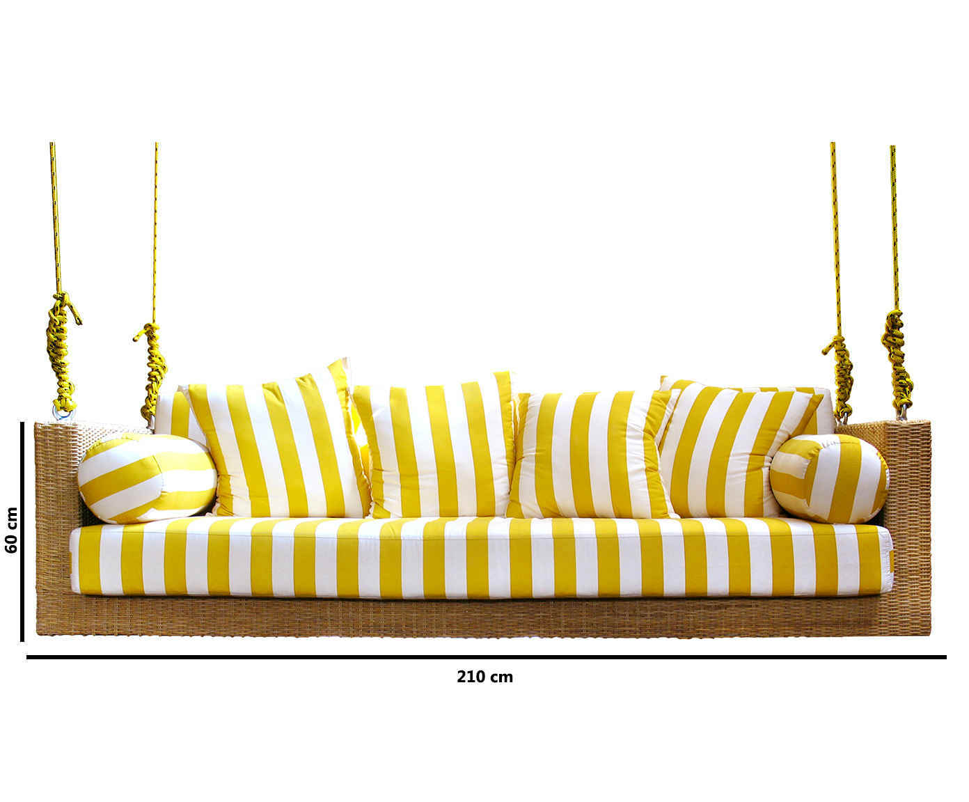 Sof&aacute; de Balan&ccedil;o de Fibra Sint&eacute;tica Maragogi - Branco e Amarelo image number 3