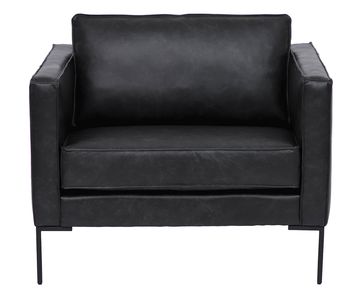 Poltrona em Couro Ettore - Preto - image 0