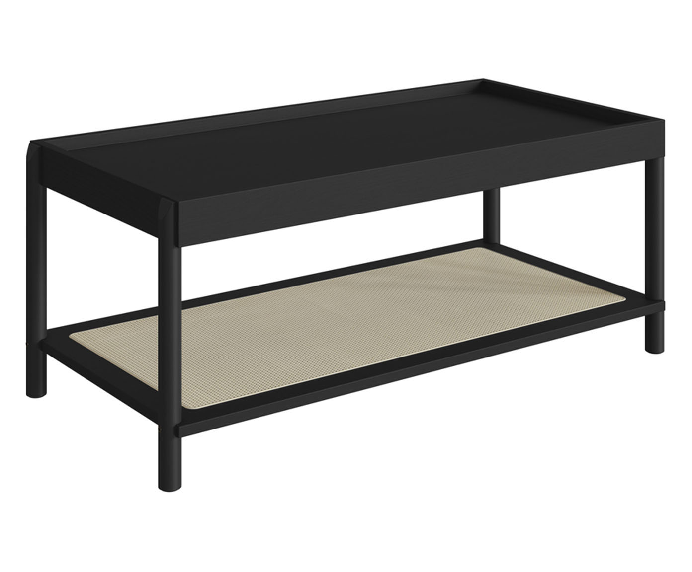 Mesa de Centro Retangular com Prateleira Tela Oslo Nero - image 0