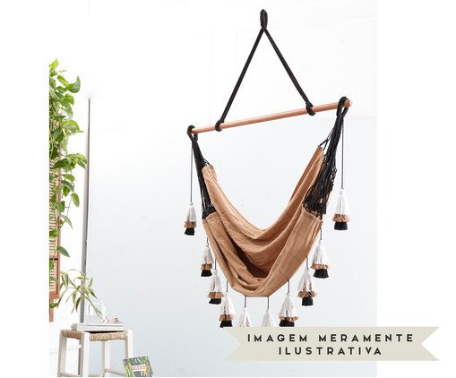 Poltrona Suspensa com Tassel Tri Tribo - Areia image number 6