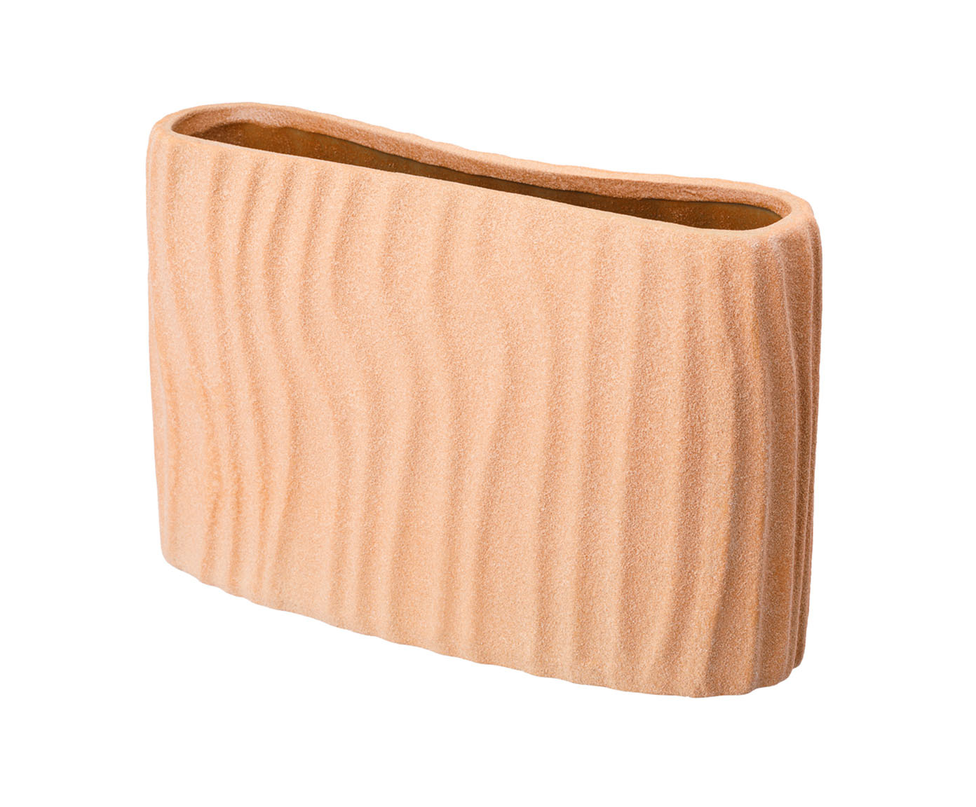 Vaso Cer&ecirc;mico Relevos Marrom - image 0