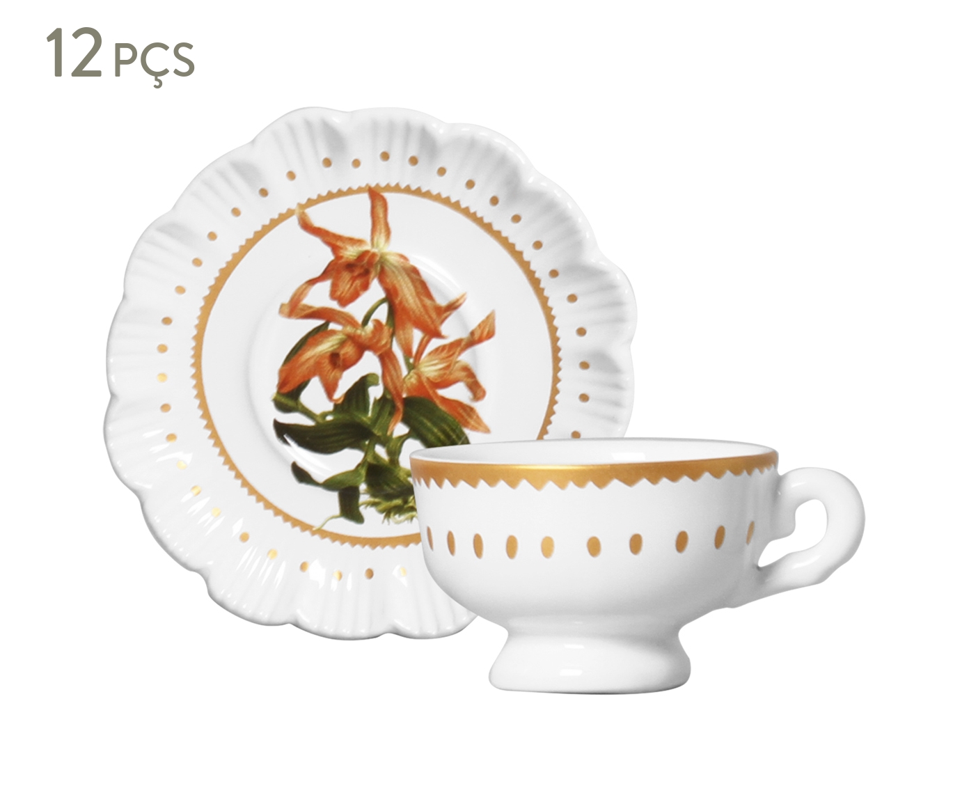 Jogo de X&iacute;caras de Caf&eacute; com Pires Champignons Valentina - image 0